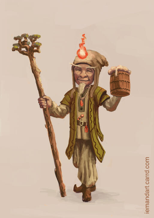 Gnome Sorcerer Druid - full color